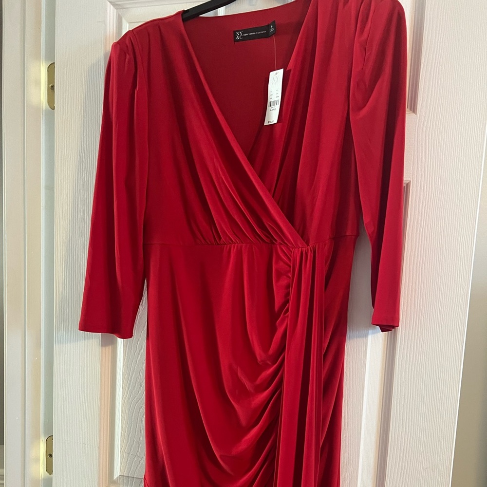 Red knee length dress
